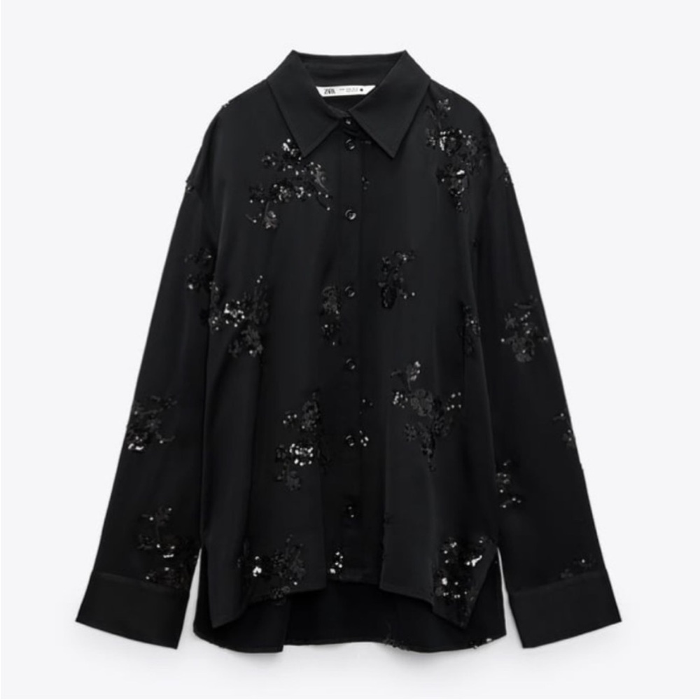 Zara Black Sequin Shirt